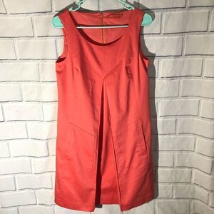 SINCLAIRE Women's Coral Orange Dress Size 6 Lined - Side Pockets